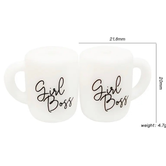 ☕️ 💪 Girl Boss Silicone Focal Bead - Picture 1 of 4
